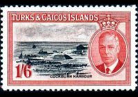 Turks e Caicos 1950 - serie Re Giorgio VI e soggetti vari: 1'6 sh