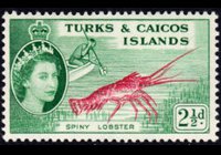 Turks and Caicos Islands 1957 - set Queen Elisabeth II and various subjects: 2½ p