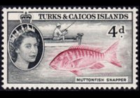 Turks and Caicos Islands 1957 - set Queen Elisabeth II and various subjects: 4 p