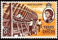 Turks e Caicos 1971 - serie Regina Elisabetta II e soggetti vari (dollari): 8 c