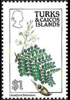 Turks e Caicos 1990 - serie Fiori: 1 $
