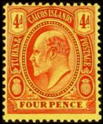 Turks and Caicos Islands 1909 - set King Edward VII: 4 p