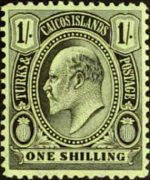 Turks and Caicos Islands 1909 - set King Edward VII: 1 sh