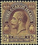 Turks e Caicos 1923 - serie Re Giorgio V: 2½ p