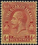 Turks e Caicos 1923 - serie Re Giorgio V: 4 p