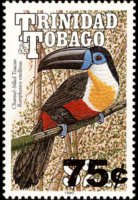Trinidad e Tobago 1990 - serie Uccelli: 75 c su 2,25 $
