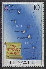 Tuvalu 1976 - set Maps and scenes: 10 c