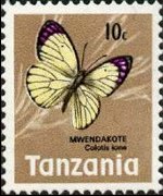 Tanzania 1973 - set Butterflies: 10 c