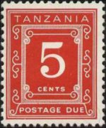 Tanzania 1967 - serie Cifra: 5 c