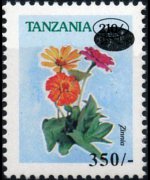 Tanzania 1996 - serie Fiori: 350 sh su 210 sh