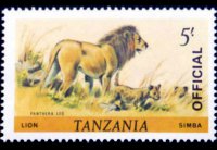 Tanzania 1980 - serie Animali: 5 sh