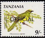 Tanzania 1990 - serie Uccelli: 9 sh
