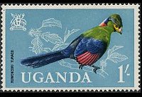 Uganda 1965 - serie Uccelli: 1 sh