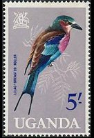 Uganda 1965 - serie Uccelli: 5 sh