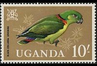 Uganda 1965 - serie Uccelli: 10 sh