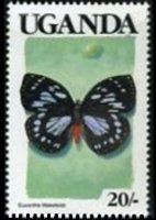 Uganda 1989 - set Butterflies: 20 sh