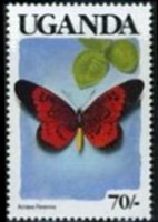 Uganda 1989 - set Butterflies: 70 sh