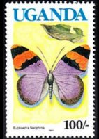 Uganda 1989 - set Butterflies: 100 sh