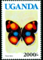Uganda 1989 - set Butterflies: 2000 sh