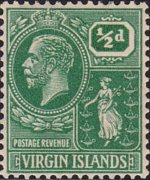 British Virgin Islands 1922 - set King George V and St. Ursula: ½ p