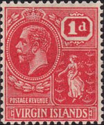 British Virgin Islands 1922 - set King George V and St. Ursula: 1 p