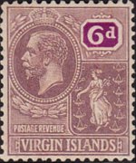 British Virgin Islands 1922 - set King George V and St. Ursula: 6 p