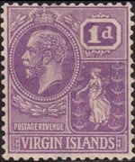 British Virgin Islands 1922 - set King George V and St. Ursula: 1 p