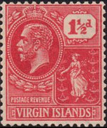 British Virgin Islands 1922 - set King George V and St. Ursula: 1½ p