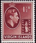 British Virgin Islands 1938 - set King George VI and St. Ursula: 1½ p