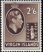 British Virgin Islands 1938 - set King George VI and St. Ursula: 2'6 sh