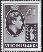 British Virgin Islands 1938 - set King George VI and St. Ursula: 1 £