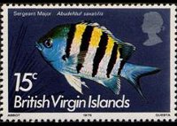 Isole Vergini britanniche 1975 - serie Pesci: 15 c