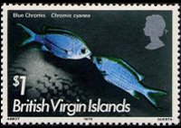 Isole Vergini britanniche 1975 - serie Pesci: 1 $