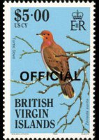 British Virgin Islands 1986 - set Birds: 5 $