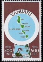 Vanuatu 1980 - serie Cartine: 500 fr
