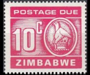 Zimbabwe 1980 - serie Cifra e uccello: 10 c