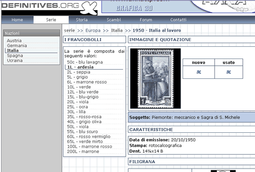 2004 - Schermata con il catalogo