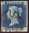 Il 2 pence azzurro emesso contemporaneamente al Penny black