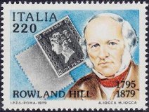 R. Hill in un francobollo italiano