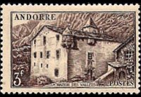 Andorra (amministrazione francese) 1944 - serie Vedute: 3 fr