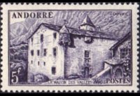 Andorra (amministrazione francese) 1944 - serie Vedute: 5 fr