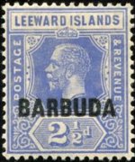 Barbuda 1922 - serie Re Giorgio V: 2½ p
