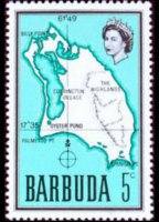 Barbuda 1968 - serie Mappa: 5 c