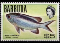 Barbuda 1969 - serie Pesci: 5 $