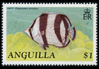 Anguilla 1990 - serie Pesci: 1 $