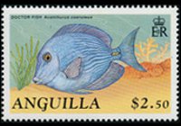 Anguilla 1990 - set Fishes: 2,50 $