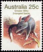 Australia 1981 - serie Animali a rischio di estinzione: 25 c