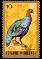 Burundi 1965 - serie Uccelli: 10 fr