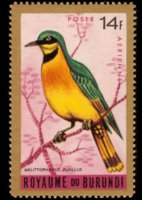 Burundi 1965 - serie Uccelli: 14 fr