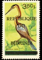 Burundi 1967 - serie Uccelli - Repubblica: 3,50 fr